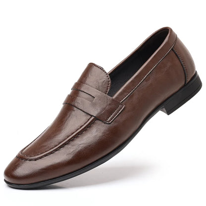 Italian Men High Quality Casual Leather Loafers Casual Business Office Shoes Comfy Outdoor Slip On Flats Fashion Driving Shoes