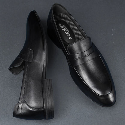 2024 New Luxury Brand Black Genuine Leather Gentleman Fashion Dress Shoes Men Business Loafers Men's Shoes Slip on Big Size 49