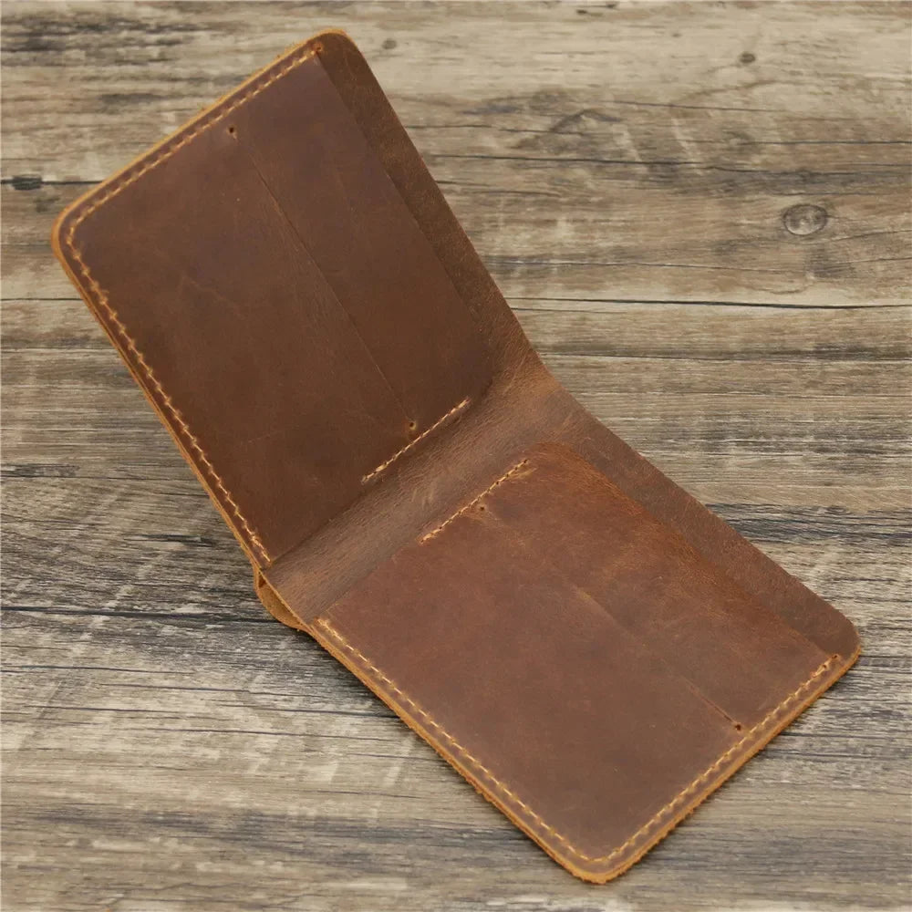 Men's Crazy Horse Leather Wallet, Genuine Leather Wallet, Card Bag, Simple Retro European and American Style, Mens Purse 2026