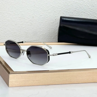 Ins Designer Alloy Sunglasses Square Germany Crafted Brand Luxury Design High Quality UV400 Classical Retro Eyeglasses with Case