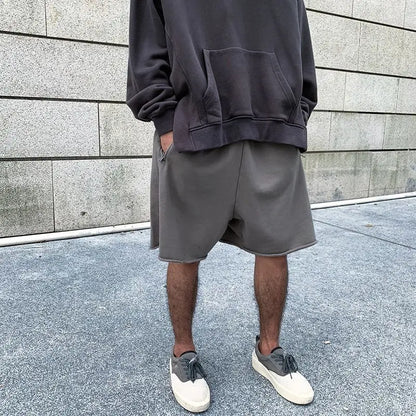 Summer Outdoor Surfing Training Cotton Sport Grey Shorts Men's Loose Soft High Street Motorcycle Casual Running Shorts