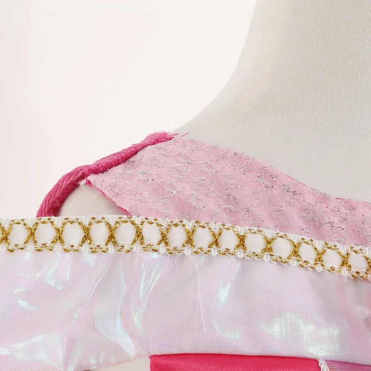 Aurora Kids Cosplay Costume Princess Deluxe Outfits Children Birthday Party Elegant Ball Gown Fairy Disguise Apparel 12Y