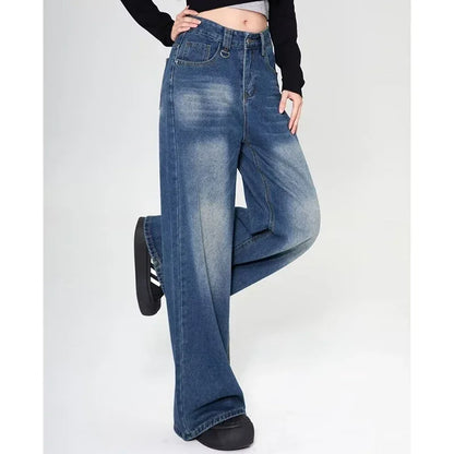 Summer Men Baggy Jeans Unisex Vintage American Style Straight Wide Leg Denim Pants Fashion Brand Hot Sale Casual Trousers