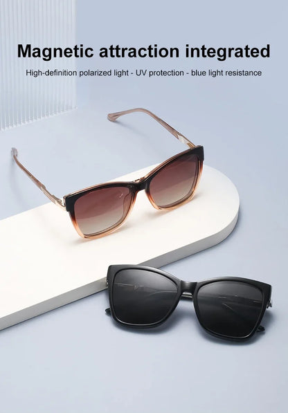Fashion New Design TR90 Polarized Magnetic Clip-on Sunglasses Men and Women Polarized Sunglasses Optical Myopia Glasses