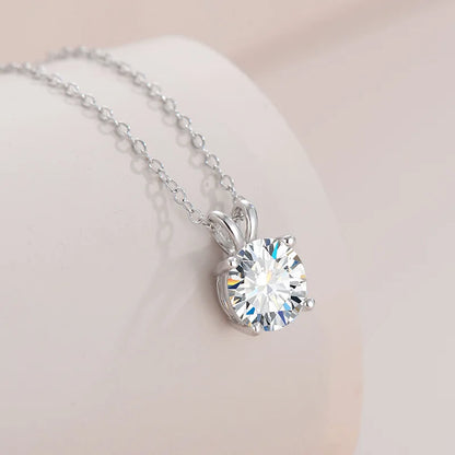 PureNew 1-5ct Full Shape Moissanite Necklace For Women S925 Silver Plated 18k Gold D Color VVS1 Women's Moissanite Chain Gift