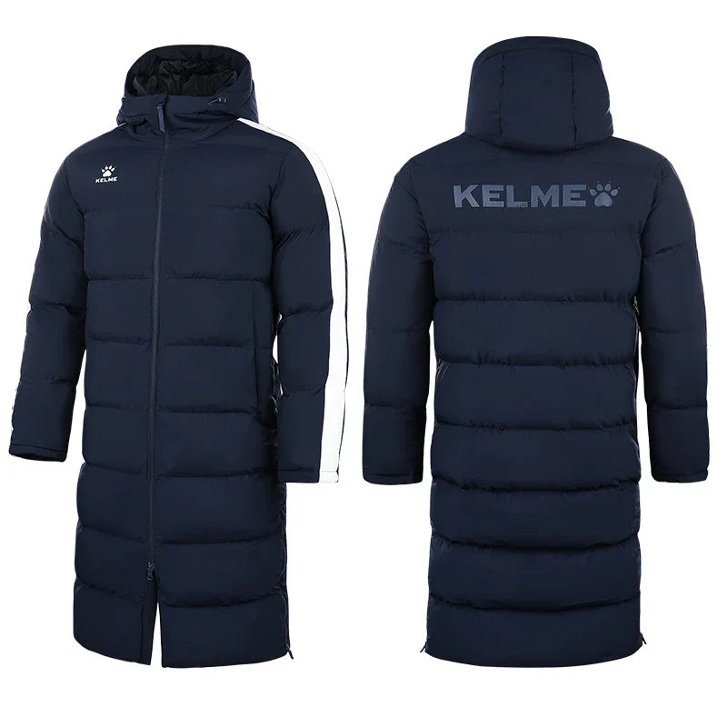 Men Winter Jacket Long Sports Training Hooded Coat Outrwear Warm Silk Cotton Windproof Cotton Clothing пуховик женский