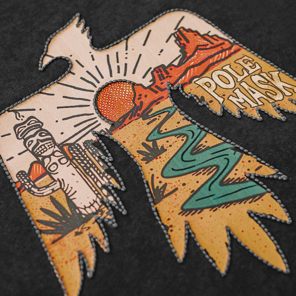 Vintage Style Thunderbird Print T-Shirt Men's Summer Heavyweight Embroidered Short Sleeve Tee Navajo Crew Neck Street Tops