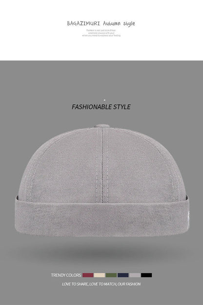 Brimless Hat for Men Women Cotton Classic Solid Color Beanie Beaded Hip Hop Hat for Outside Cycling Riding Activities