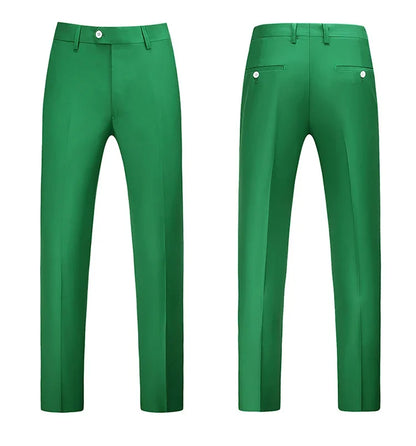 British Style Solid High Waist Trousers Men Formal Trousers High Quality Slim Fit Business Casual Suit Pants Groom Wedding Dress