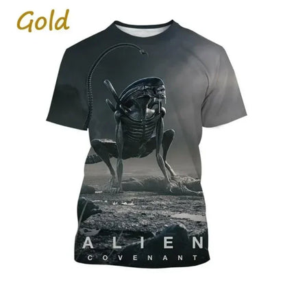 Fashion Men Clothing New Alien Creature 3D Print T-shirt Personalized Casual Oversized T Shirt Harajuku Street Unisex Tops Tees