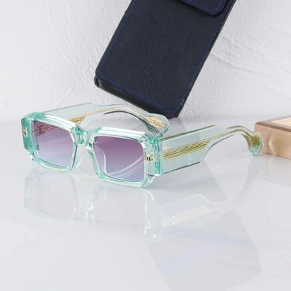 Handmade Thick Acetate Classical Sunglasses Rectangle Luxury Brand Design Style Top Quality Patchwork UV400 Unisex Gafas