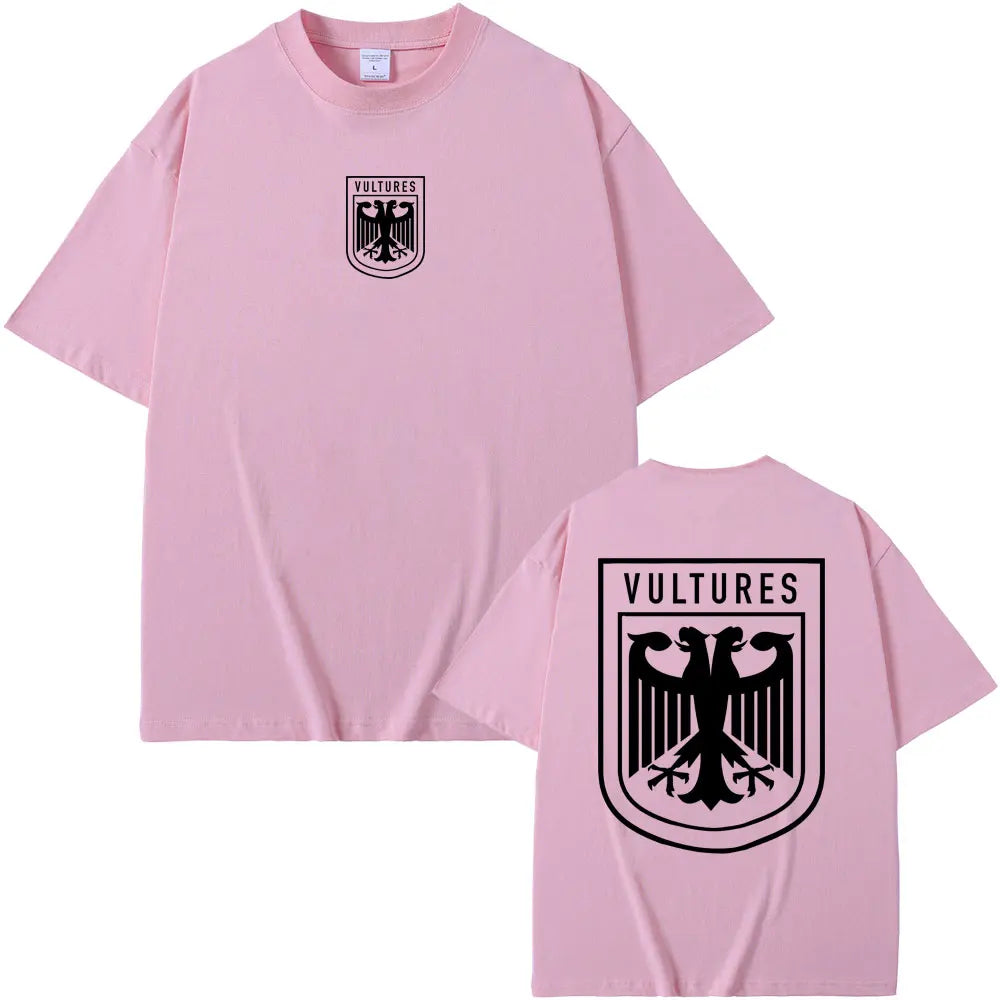 Rapper Kanye West Vultures New Music Album Graphic T Shirts Men Women Hip Hop Fashion Oversized T-shirts Male 100% Cotton Tshirt