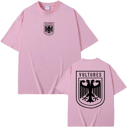 Rapper Kanye West Vultures New Music Album Graphic T Shirts Men Women Hip Hop Fashion Oversized T-shirts Male 100% Cotton Tshirt