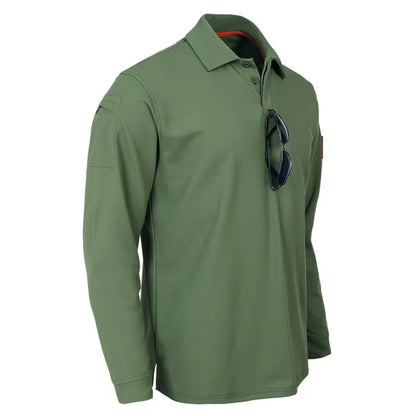 Men's Quick Dry pullover Long Sleeve Shirts Summer Plus Size Breathable Clothes Tactical Elastic Plain Turn-down T-shirts