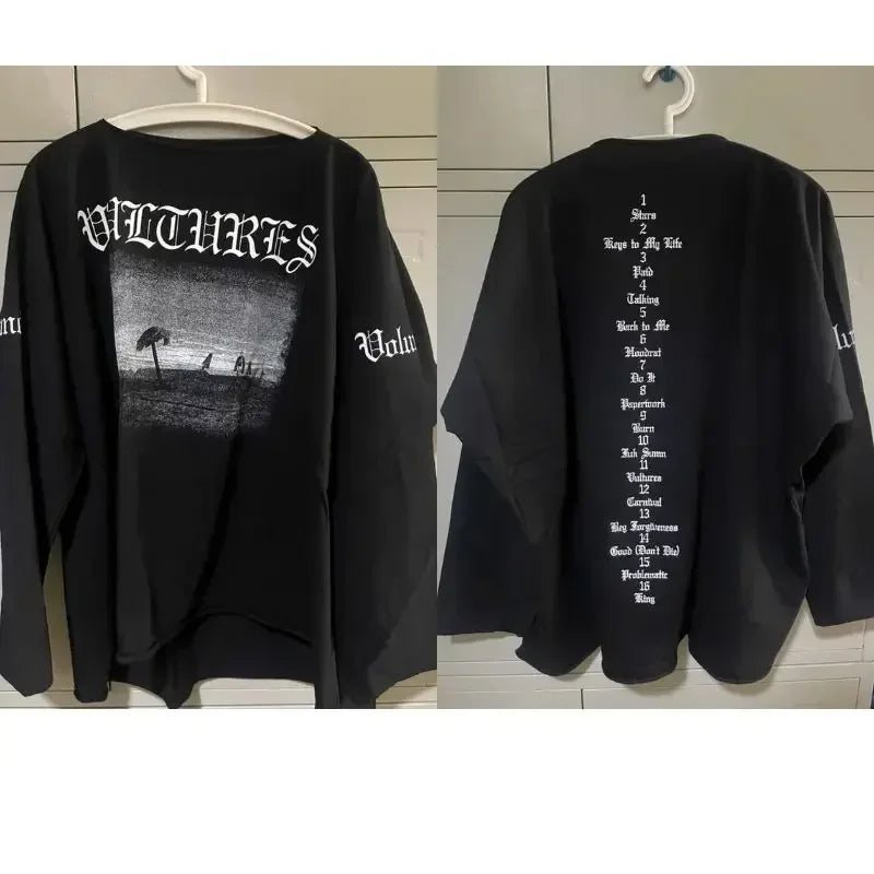 Double Eagle Head Print Vulture Sweatshirts Cotton Cutting Top Casual Loose Long Sleeve Hiphop Street Men Women Kanye Tshirts