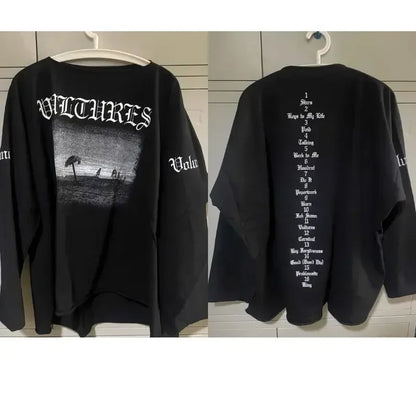 Double Eagle Head Print Vulture Sweatshirts Cotton Cutting Top Casual Loose Long Sleeve Hiphop Street Men Women Kanye Tshirts