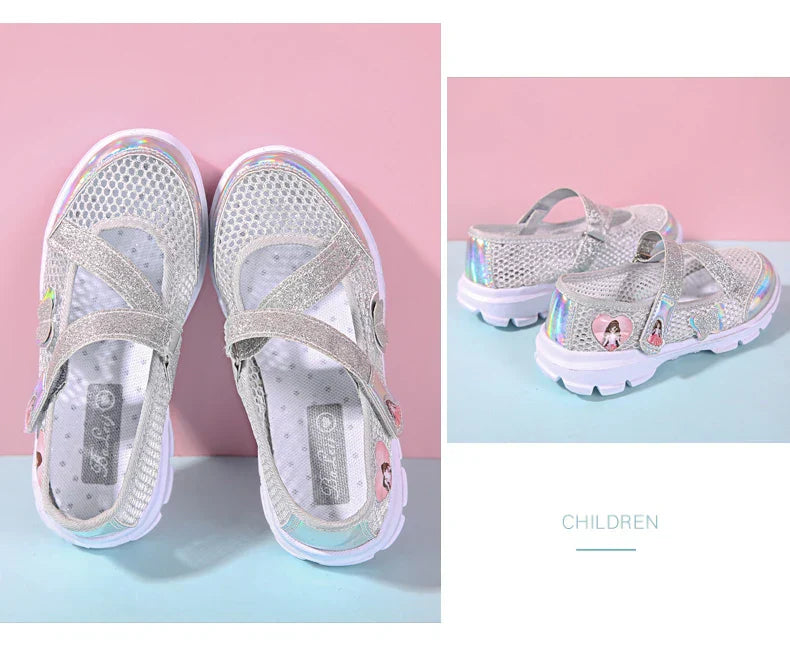 Girls Sandals Cartoon Sweet Soft Sole Children Beach Shoes Children's Summer Floral Sandals Princess Shoes Fashion Cute