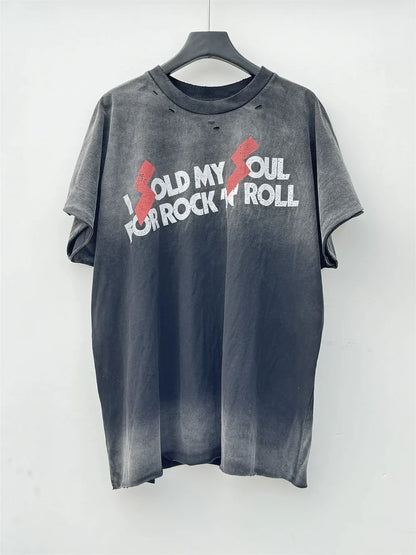 WHAT THE HELL Saint T-Shirts Men Women Best Quality Heavy spray dirty dirty soil air Washed TEE Vintage T Shirt