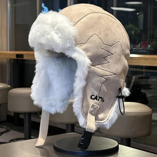 Russian Hat New Thick Warm Winter Hats for Men Women Fleece Fur Lined Beanie Hat Male Female Snow Ski Trapper Earflap Cap