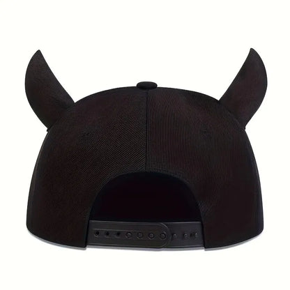 Unisex Personality P Letter Embroidery Ox Horn Hip-hop Hats Outdoor Adjustable Casual Baseball Caps Sunscreen Hat