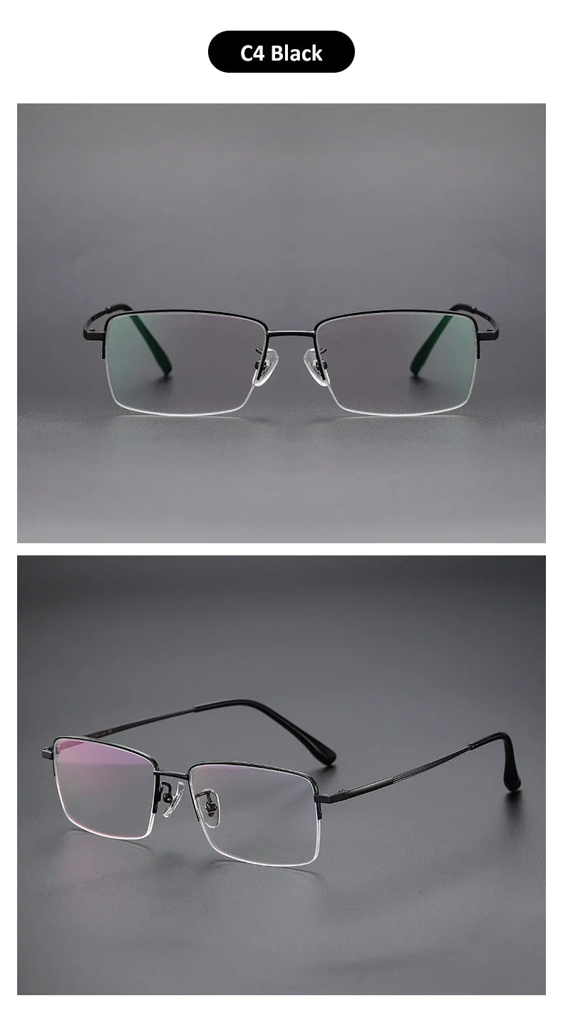 Simple New Retro Ultra-light Titanium Eyeglass Frames Men's Anti-blue Light Glasses Can Be Customized Prescription 18012