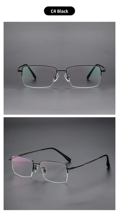 Simple New Retro Ultra-light Titanium Eyeglass Frames Men's Anti-blue Light Glasses Can Be Customized Prescription 18012