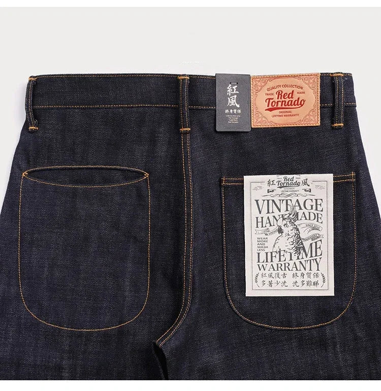 Denim Jeans Loose Straight Fit Heavyweight Raw Denim Pants