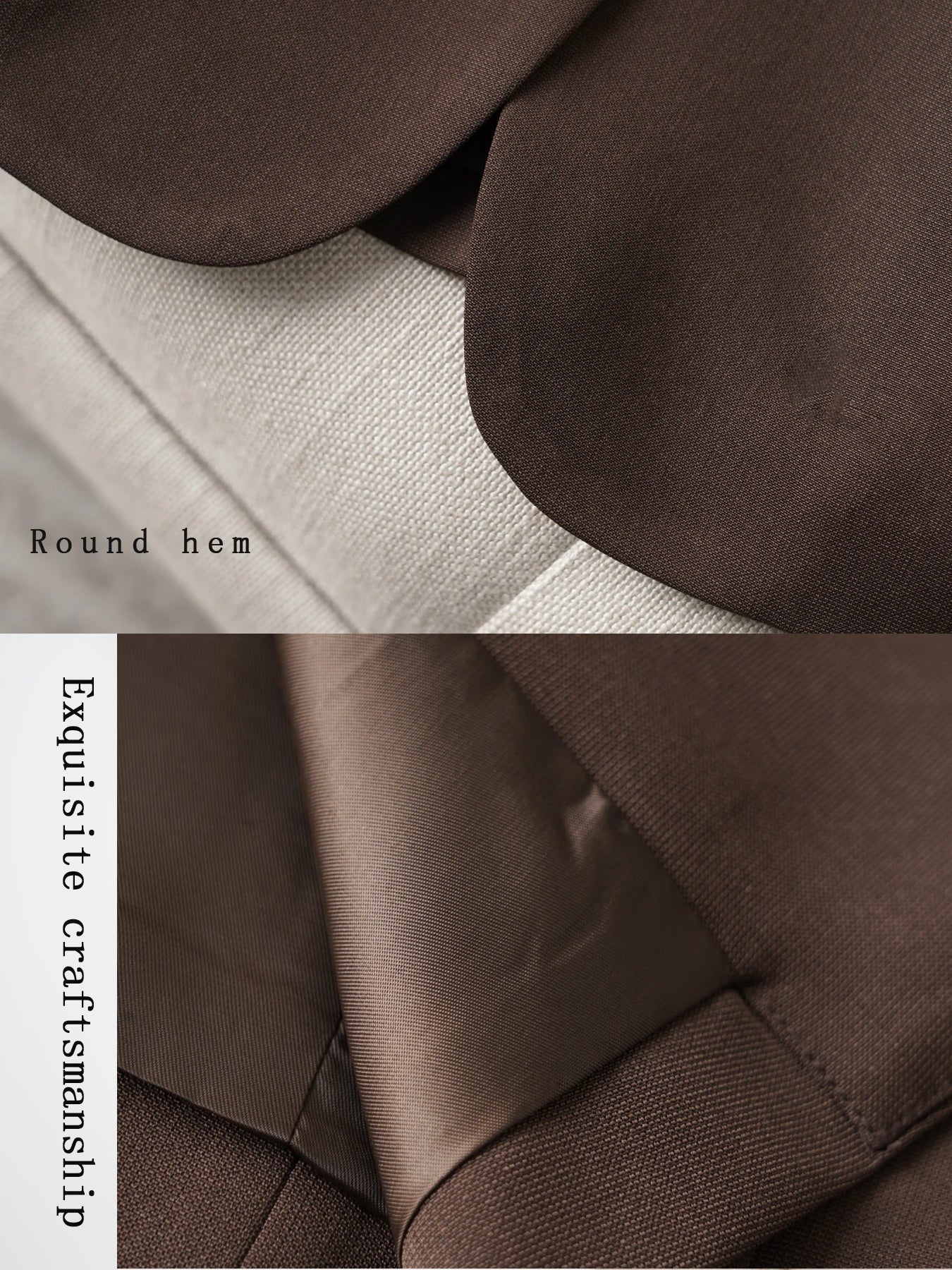 Brown Blazer for Women Spring and Autumn Workplace Style Versatile Casual, Long-Sleeved Small Suit Jacket