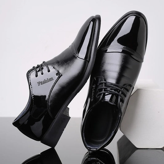 Men Dress Shoes Patent Leather Oxford Shoes Male Formal Big Size 38-48 Handsome Men Pointed Toe for Wedding