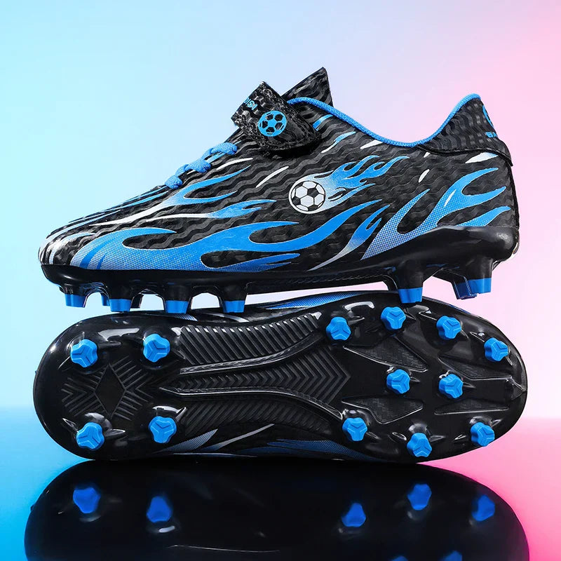 Kids Youth Soccer Shoes Boys Girls Football Cleats Velcro TF FG Training Sneakers Non-Slip Grass Artificial Grass Sport Boots