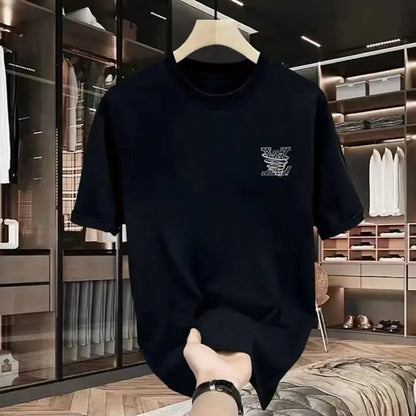 100% pure cotton men's luxurious brand letter print T-shirt, short-sleeved T-shirt, high-quality men's clothing, streetwear