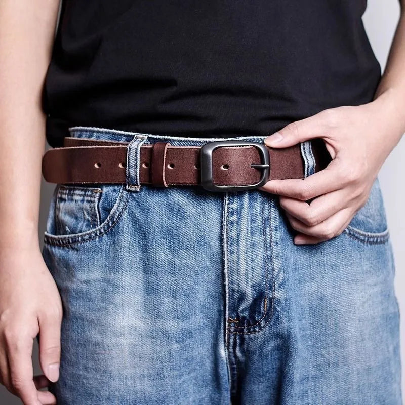 Men Belt Top Quality Cow Genuine Leather Men's Belt Cowhide Strap For Male Automatic Buckle Belts For Men Alloy Buckle Belt