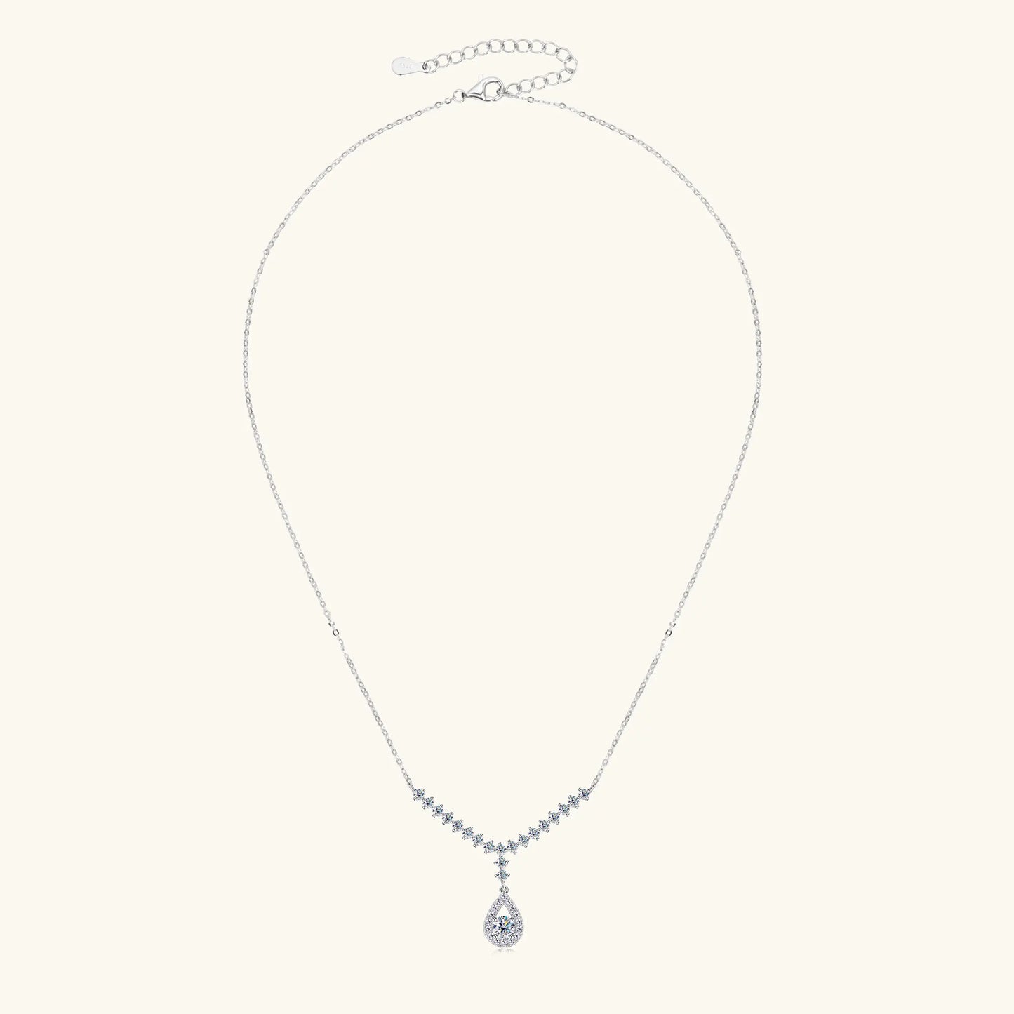 3.38CT Moissanite Necklaces for Women 100% Real Silver Chain 925 Pandant Lab Diamond Luxury Wedding Party Jewelry