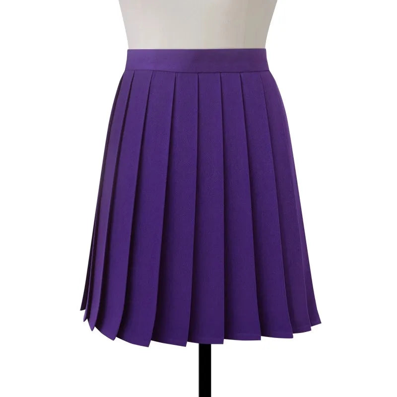 Women High Waist Pleated Midi Skirt Y2k Summer Knee-length Preppy Style Harajuku  Hot Street School Cosplay Casual Female Faldas