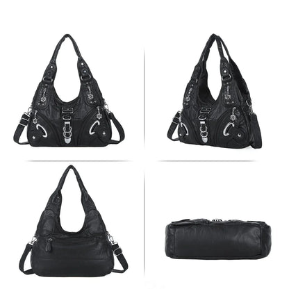 Vintage Bag Large Women's Shoulder Bag Leopard Print Top-Handle Fashion Satchel Dumpling Tote Hobos Handbags