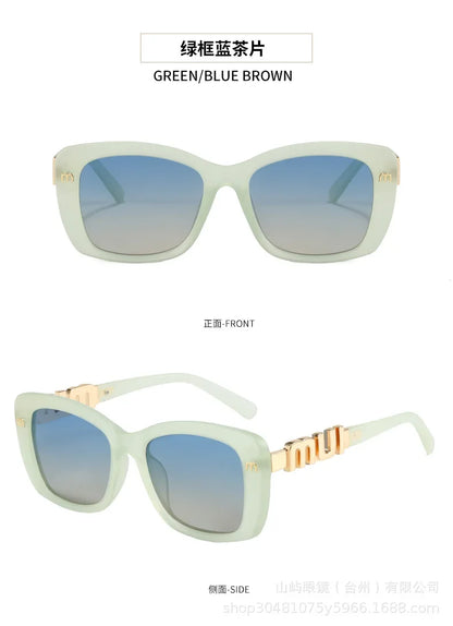 Ins Big Square Polarized Sunglasses 2025 New Fashion Women Men High-end Letters Sun Glasses Ladies Trendy Gafas De Sol UV400