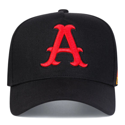 Unisex A Letter Embroidery Side Flame Baseball Caps Spring Autumn Outdoor Adjustable Casual Hats Sunscreen Hat