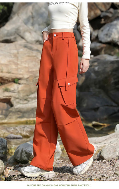 Outdoor Hiking Pants Woman 3 In 1 Removable Fleece Waterproof Camping Trousers Winter Large Pocket Windproof Cycling Travel Pant