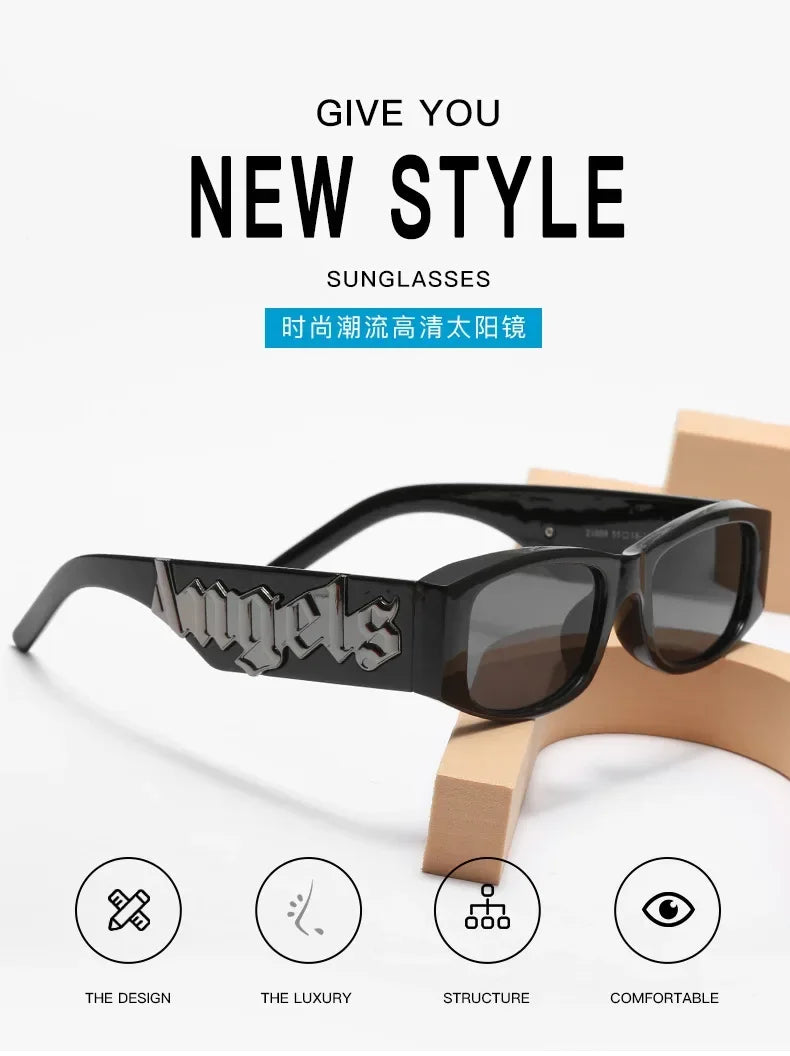 2024 Vintage Luxury Square Sunglasses Women Fashion Letters Sun Glasses Classic Retro Shades Outdoor Travel Male Eyewear UV400