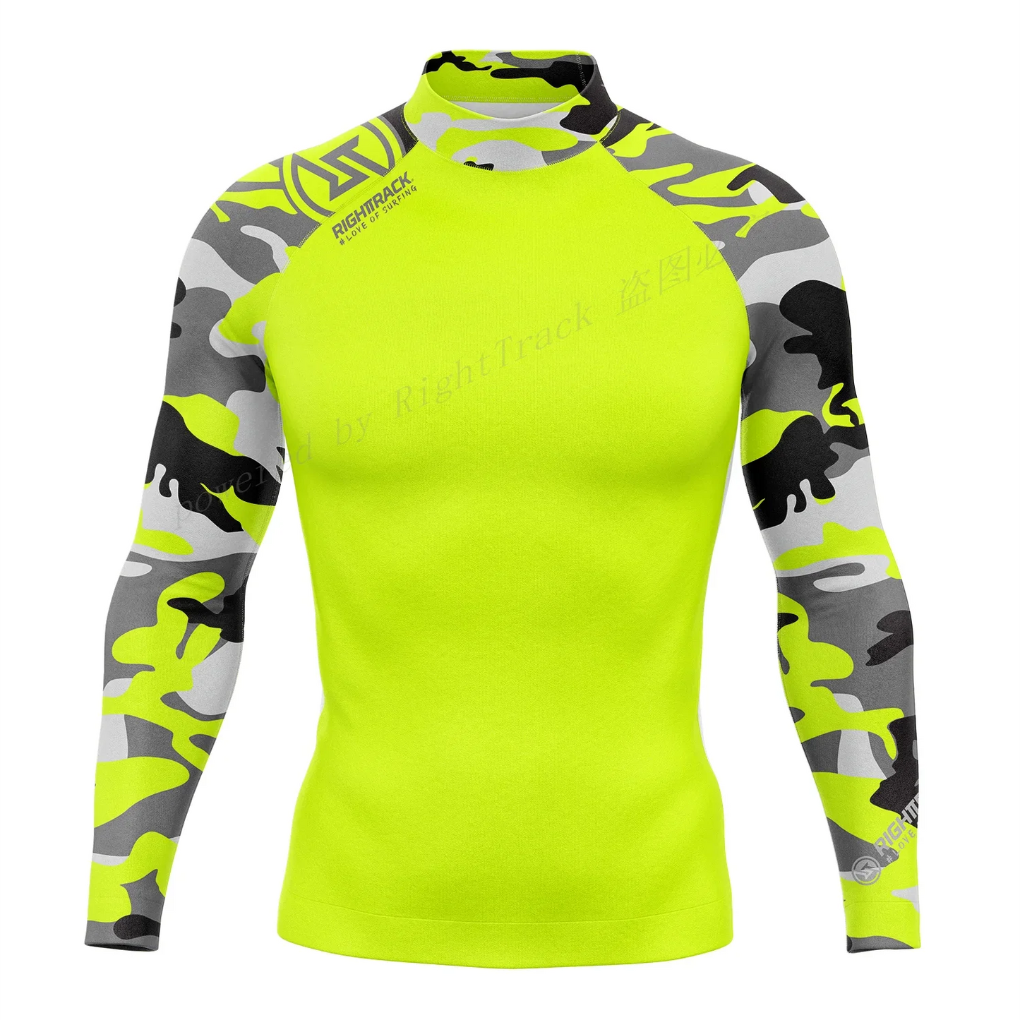 RightTrack Men's Rashguard Snorkeling UV Camouflage Long Sleeve Surfing T-Shirt Swimwear UPF Diving Sunscreen Beachwear