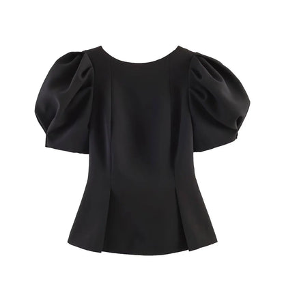 Women's Polka Dot Shirt with Ruff Sleeve New 2026 Spring Casual Button Sleeveless Women Tops Simple Lady Shirts & Blouses