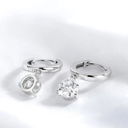 0.5-2CT Brilliant Cut Moissanite Drop Earrings for Women Classic 3 Prong Wedding Fine Jewelry S925 Sterling Silver 100%
