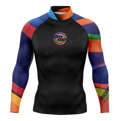 RT Rashguard Snorkeling Color Block Long Sleeve Surf Shirt UV Protection Swimwear UPF Summer Diving Sunscreen Beachwear