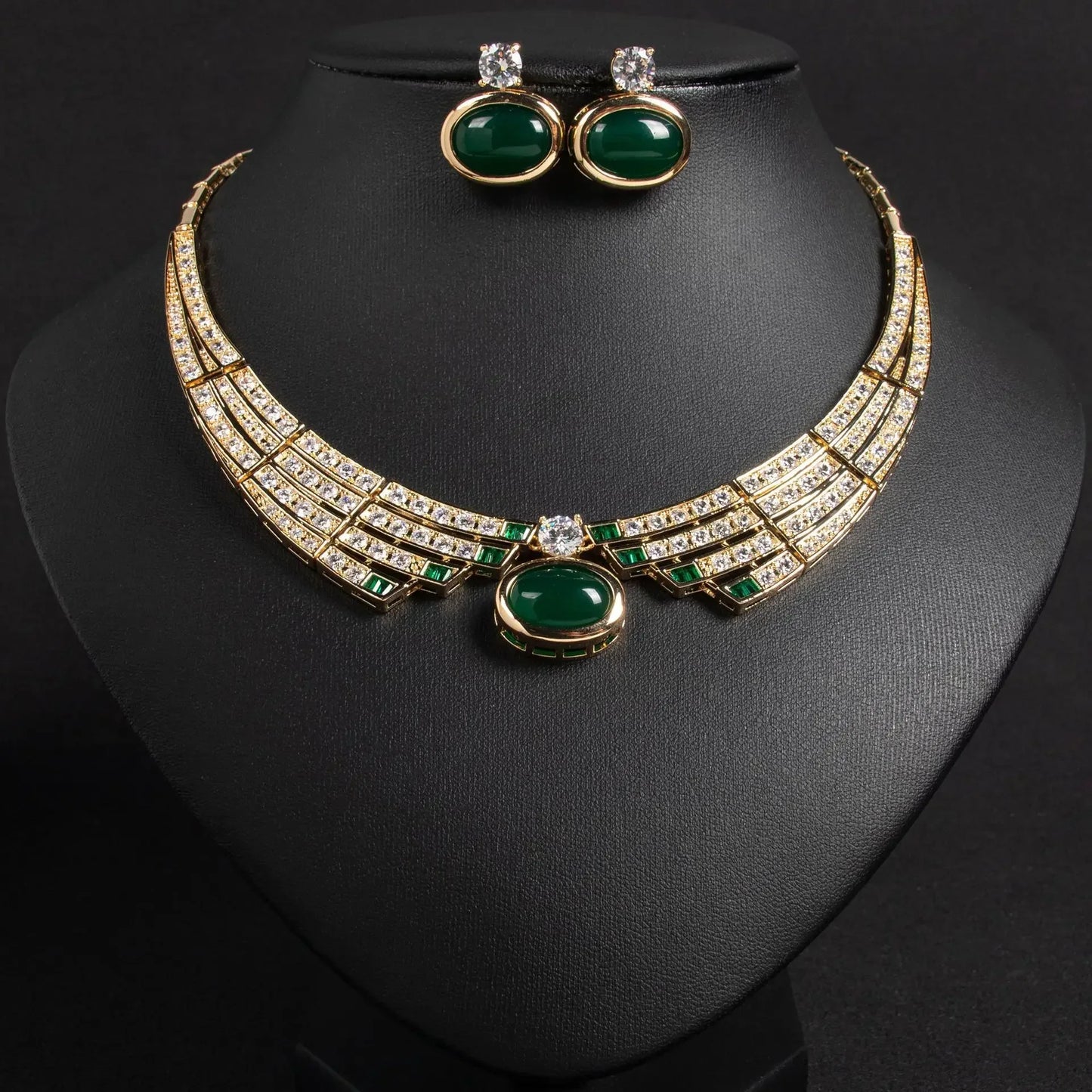 Pop Hot Stereo Jewelry Oil Painting Necklace Earrings Premium Multi-Color 2-Piece Wedding Travel Women's Holiday Gift M-1000