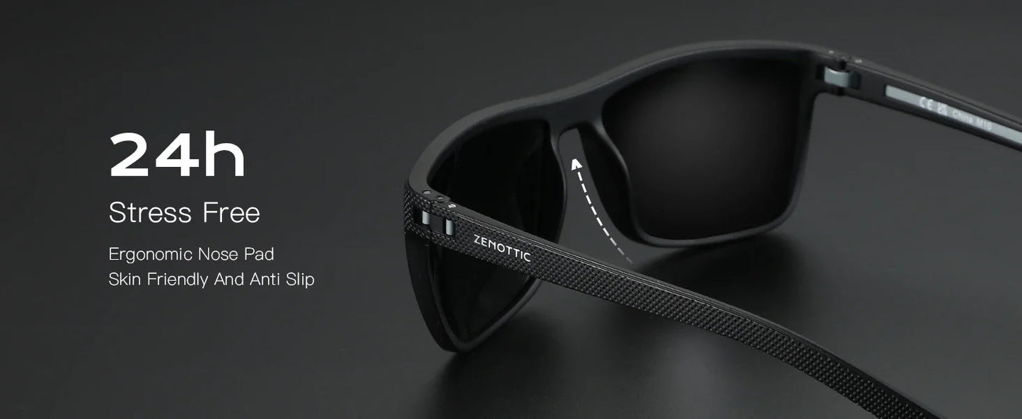 Polarized Sunglasses for Men Lightweight TR90 Frame UV400 Protection Square Sun Glasses