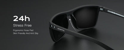 Polarized Sunglasses for Men Lightweight TR90 Frame UV400 Protection Square Sun Glasses