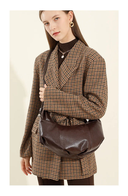 Dumpling bag leather bag Soft Leather Large Capacity minimalist shoulder bag women female luxury moon bag handbag