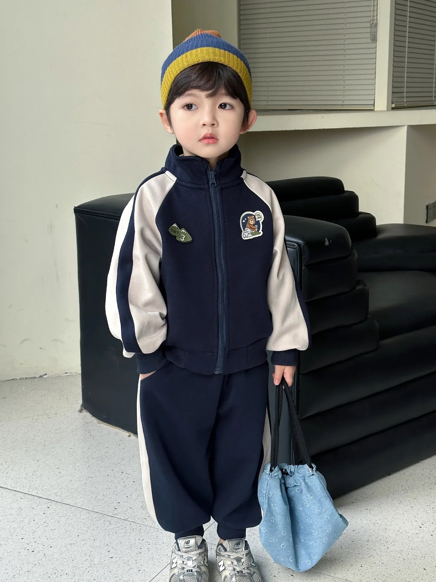 Summer Baby Girls Boys Cotton Leisure Contrast Zip Sweatshirt Jacket+Sweatpant Set School Kid 2PCS Tracksuit Child Outfit 2-12Yr