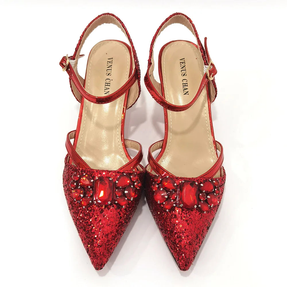 2022 Nigerian Fashionable Silver Color Peep Toe Shoes Matching Bag Set For Royal Ladies Wedding Party Sandal