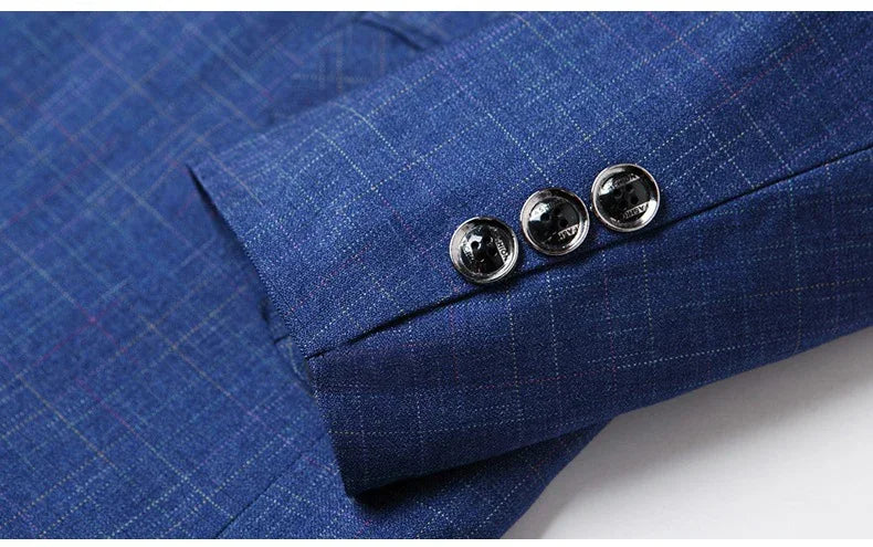 Brand 2026 Spring Mens Wedding Suits Blazer Check Autumn Single Breasted Suits Blazers Men Fashion Blazer for Mens